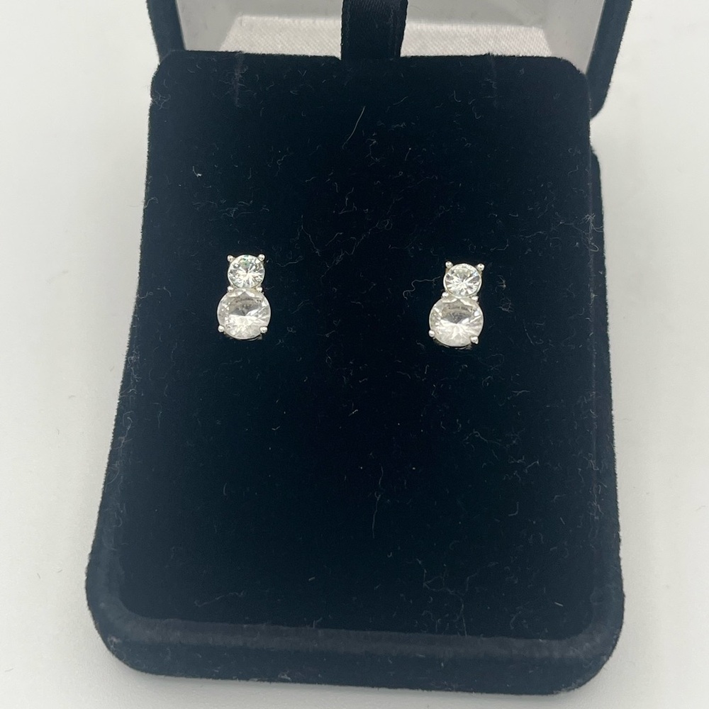 Swarovski Clear Crystal Double-Stud Earrings